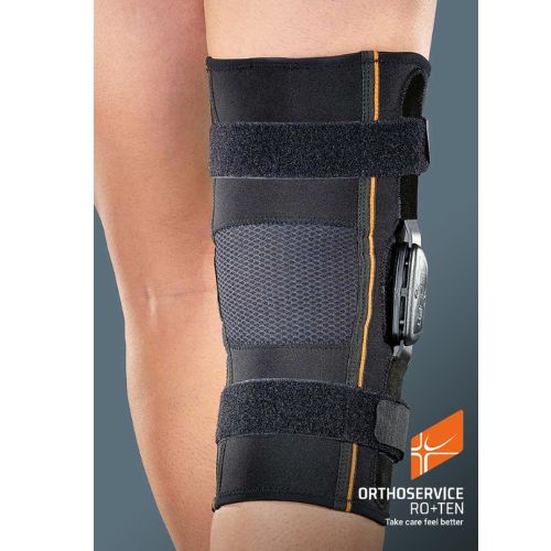 GenuFIT 25A – Ortesi per Ginocchio con Aste Policentriche a Controllo F-E, Corta Apribile