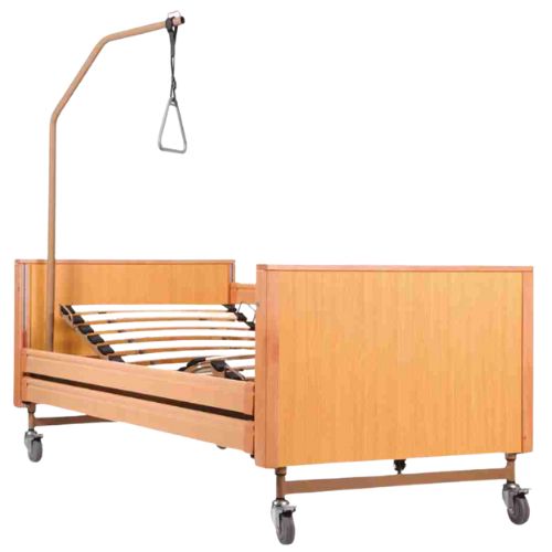 Letto ortopedico elettrico in legno WoodenBar, regolabile con supporto lombare e meccanismo motorizzato