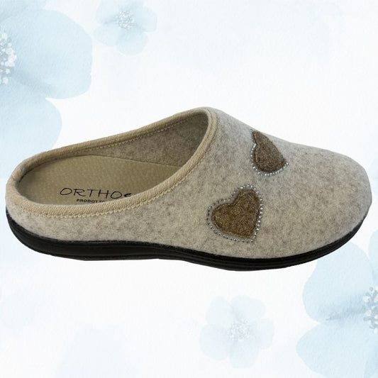 Ciabatta Ortopedica Donna Ortholine in Lana Cotta – Plantare Estraibile