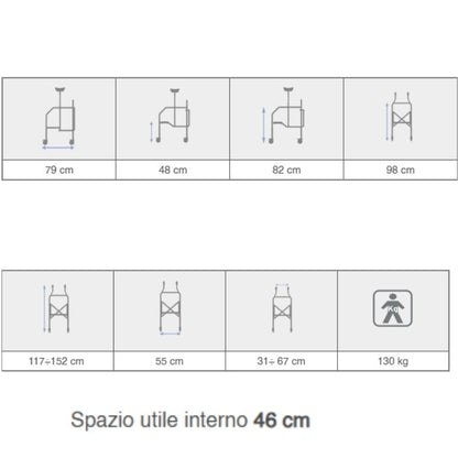 Deambulatore Pieghevole con Appoggio Sottoascellare | Acciaio Verniciato
