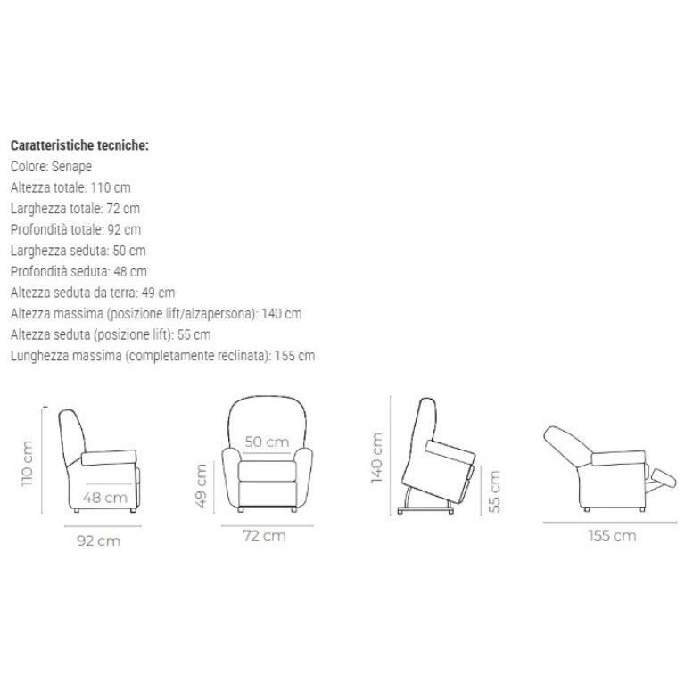 Poltrona Relax Elevabile Olimpia Slim