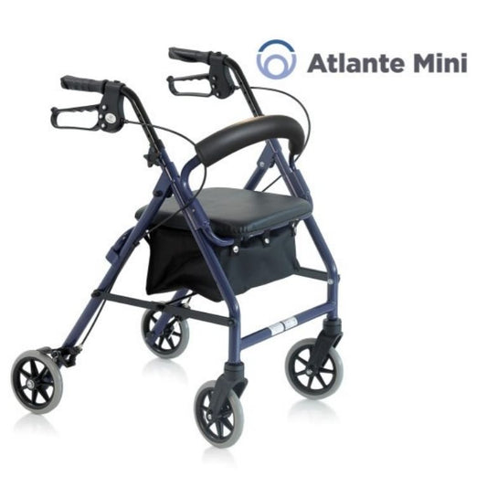 Rollator Atlante Mini 4 Ruote | Alluminio Verniciato | Seduta Imbottita