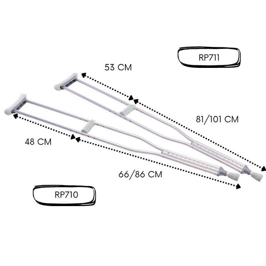 Stampelle Sottoascellari in Alluminio Anodizzato